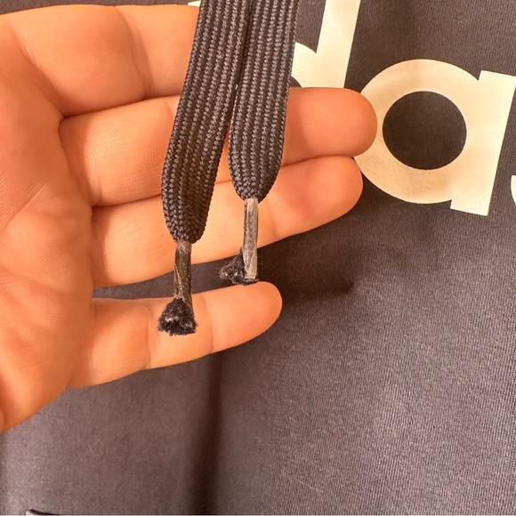 Adidas Hoodie Men Lg Navy Essentials 3 Stripe Pullover Sweatshirt Long Sleeve - Picture 3 of 11